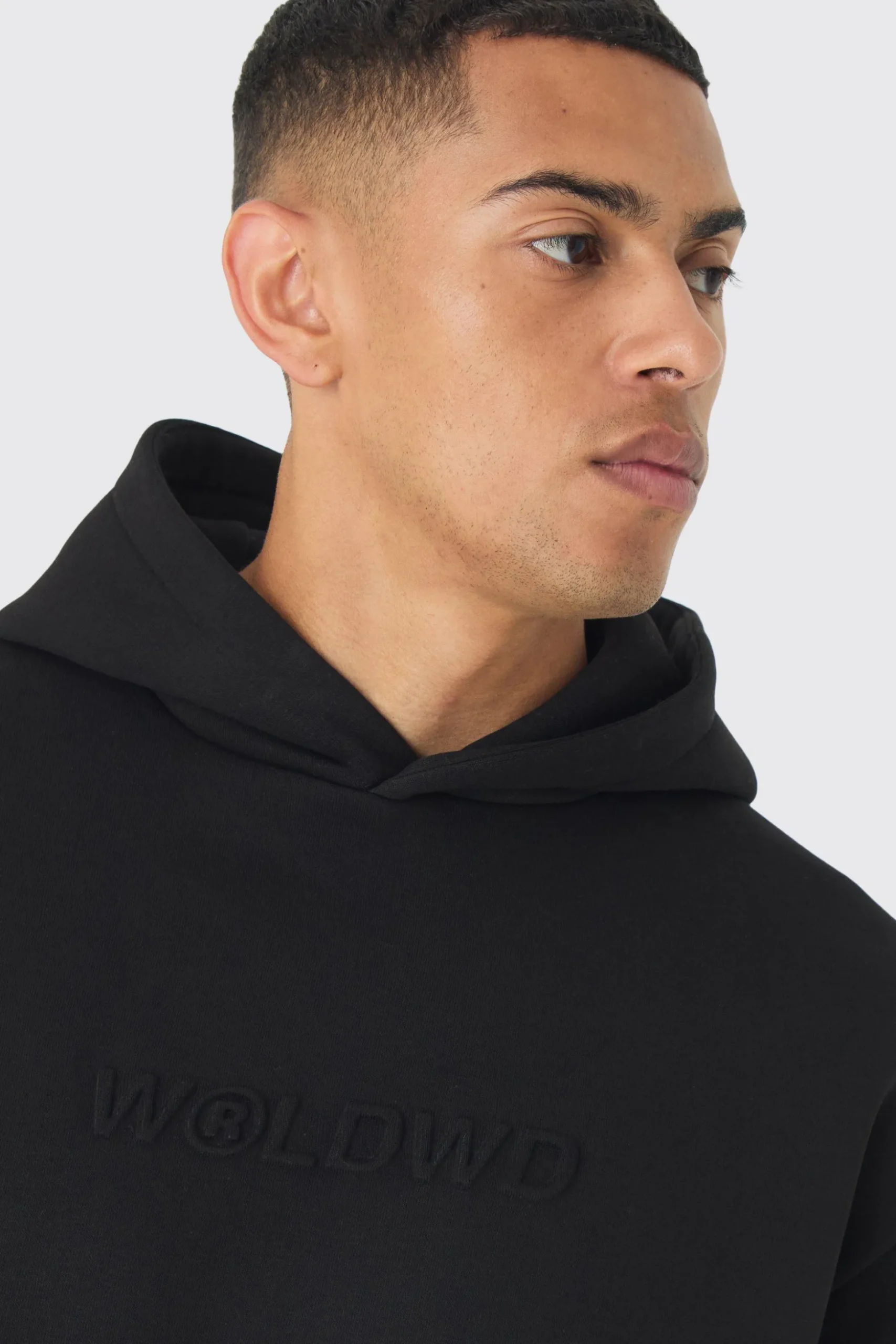 Oversized Boxy Worldwide Emboss Wide Leg Tracksuit | BoohooMAN UK