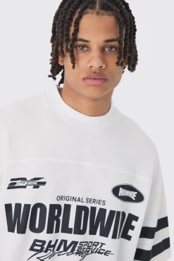 Oversized Boxy Worldwide Waffle T-shirt | BoohooMAN UK