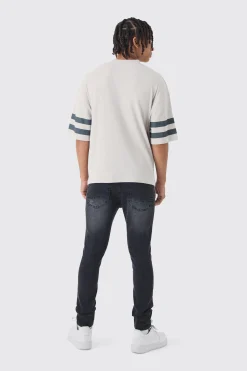 Oversized Boxy Worldwide Waffle T-shirt | BoohooMAN UK