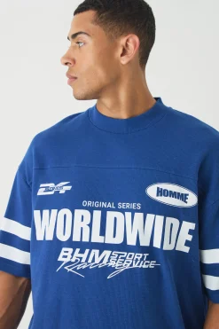Oversized Boxy Worldwide Waffle T-shirt | BoohooMAN UK