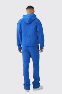 Oversized Boxy Worldwide Embossed Tracksuit | BoohooMAN UK