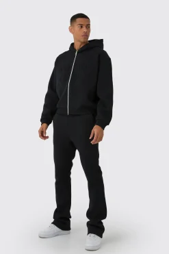 Oversized Boxy Worldwide Embossed Tracksuit | BoohooMAN UK