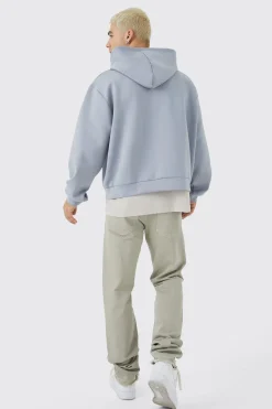 Oversized Boxy Zip Through Scuba Hoodie | BoohooMAN UK