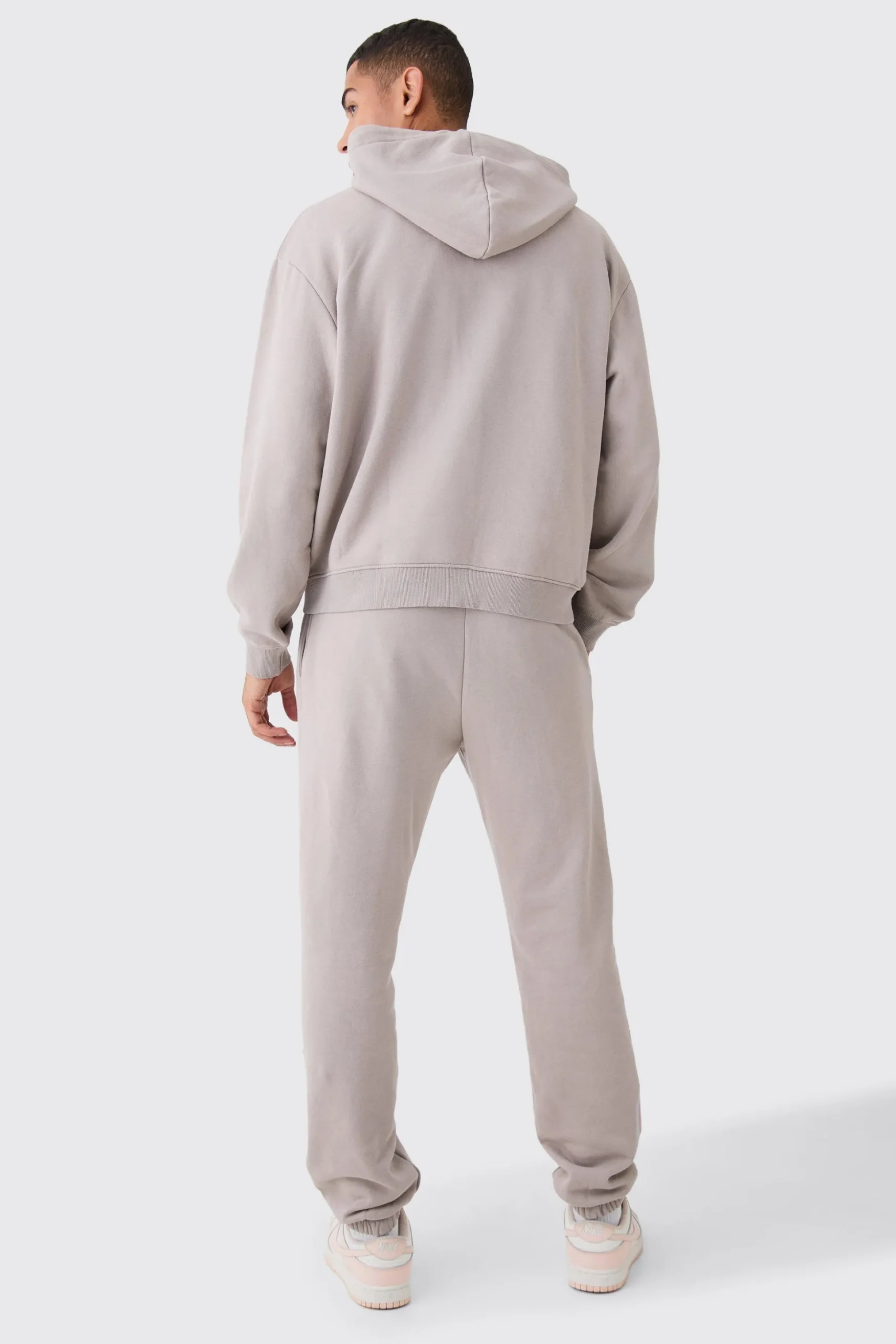Oversized Boxy Zip Through Washed Hoodie | BoohooMAN UK