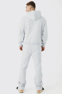 Oversized Boxy Zip Through Puff Print Gusset Tracksuit | BoohooMAN UK