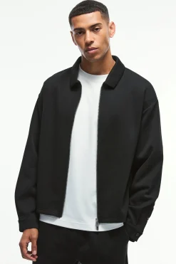 Oversized Boxy Zip Through Scuba Shirt | BoohooMAN UK