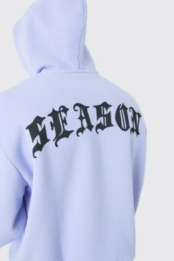 Oversized Boxy Zip Thru Gothic Season Hoodie | BoohooMAN UK