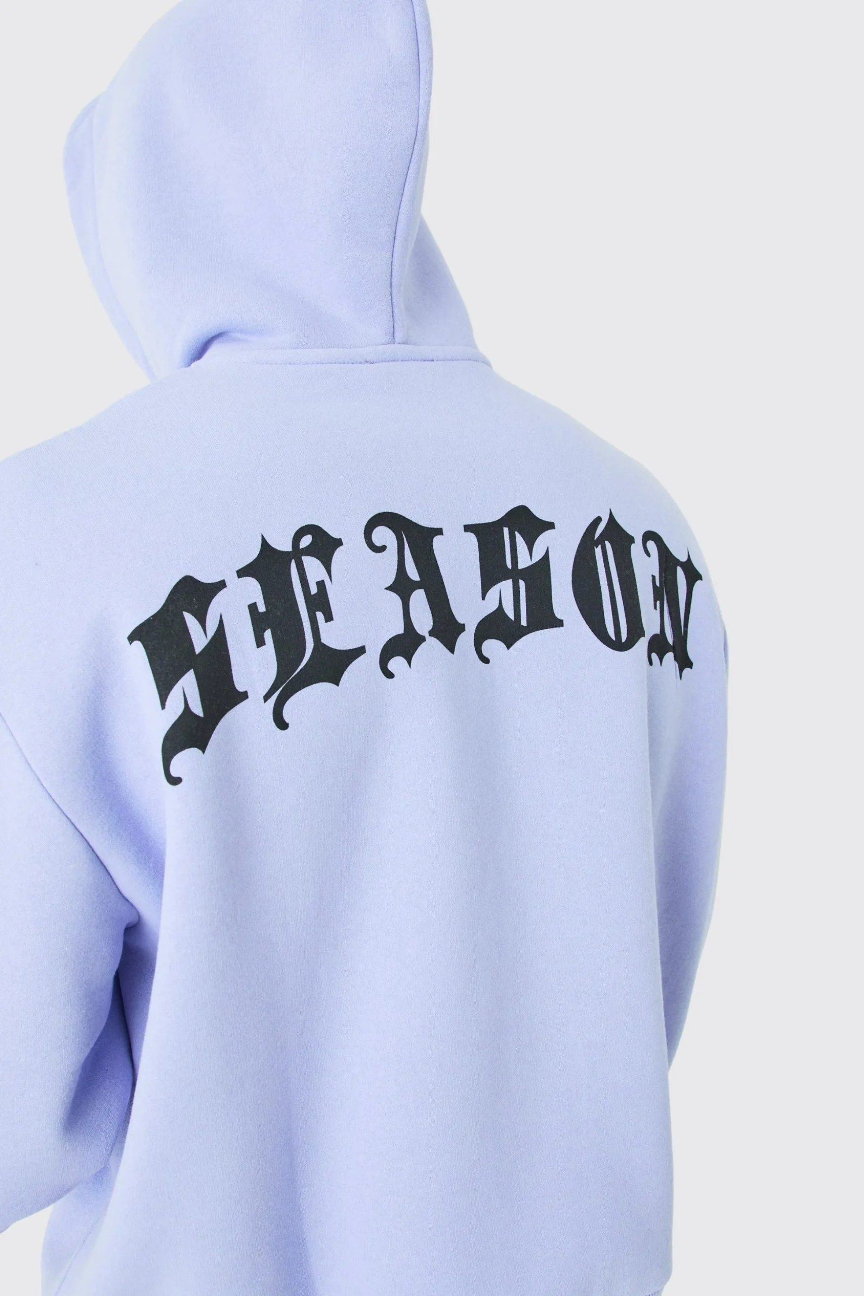 Oversized Boxy Zip Thru Gothic Season Hoodie | BoohooMAN UK