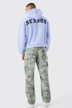 Oversized Boxy Zip Thru Gothic Season Hoodie | BoohooMAN UK