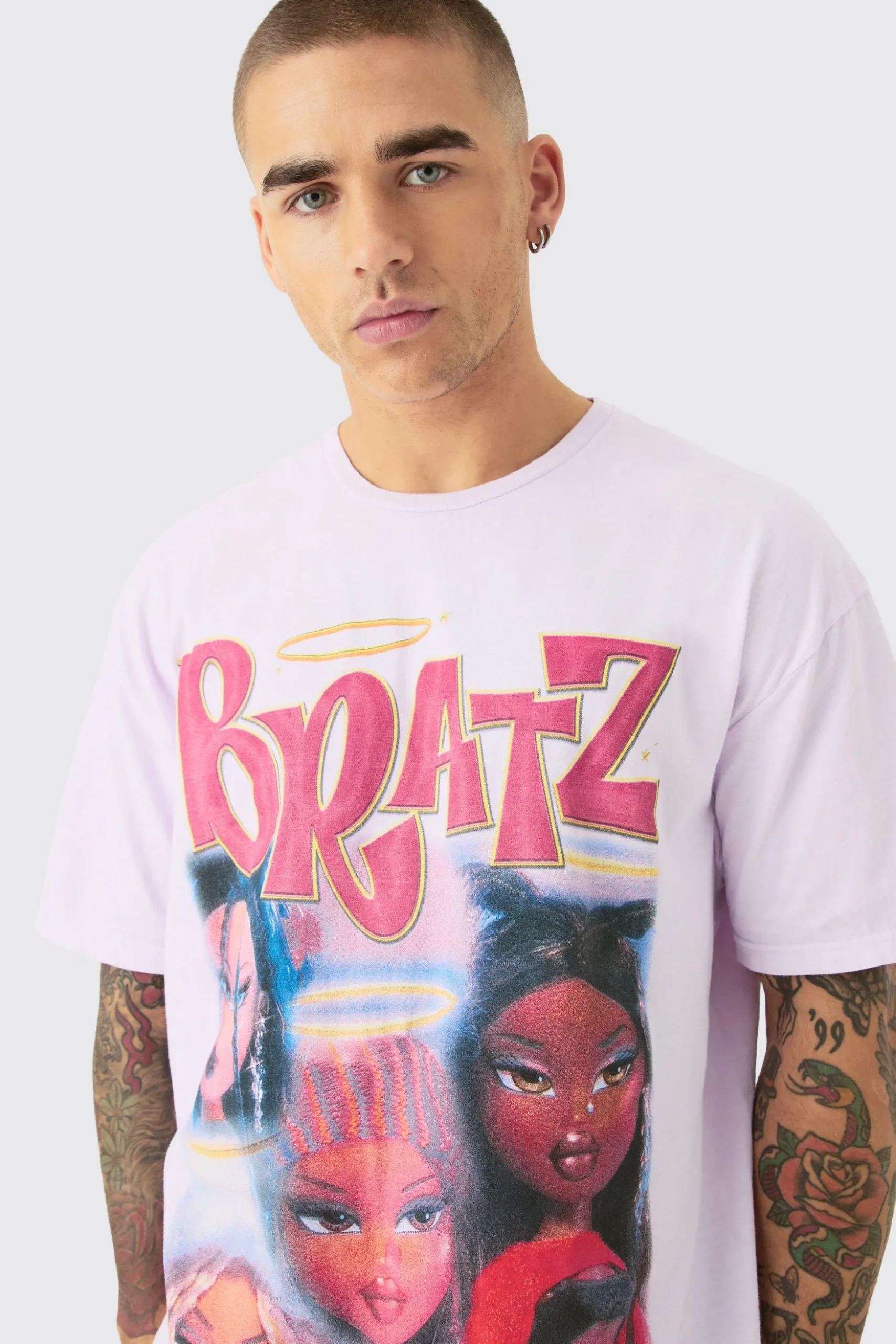 Oversized Bratz Dollz Wash License T-shirt | BoohooMAN UK