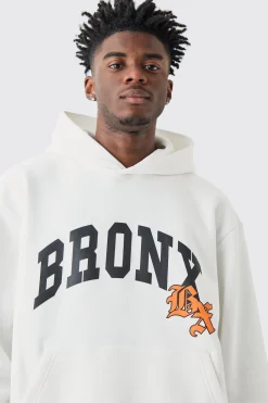 Oversized Bronx Varsity Hoodie | BoohooMAN UK