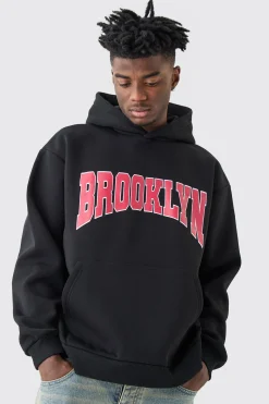 Oversized Brooklyn Varsity Hoodie | BoohooMAN UK