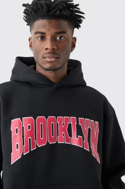 Oversized Brooklyn Varsity Hoodie | BoohooMAN UK
