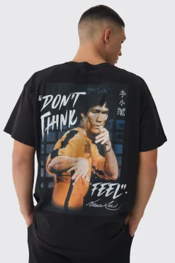 Oversized Bruce Lee License Print T-Shirt | BoohooMAN UK