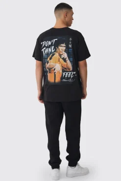 Oversized Bruce Lee License Print T-Shirt | BoohooMAN UK