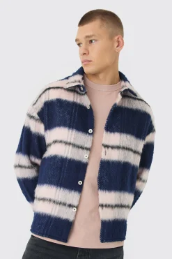 Oversized Brushed Check Overshirt | BoohooMAN UK