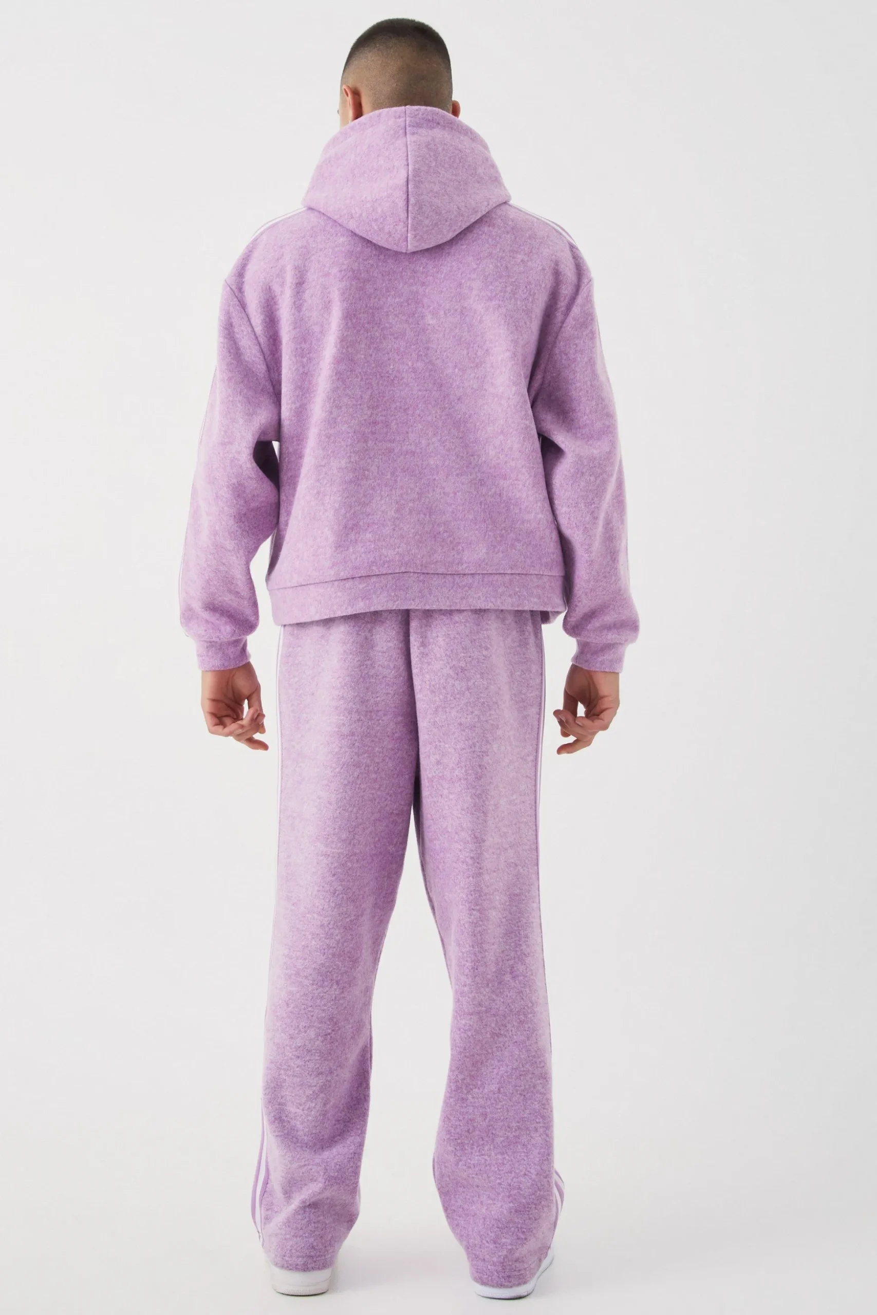 Oversized Brushed Heavyweight Taped Hoodie | BoohooMAN UK