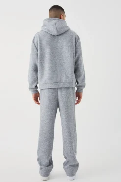 Oversized Brushed Heavyweight Taped Hoodie | BoohooMAN UK