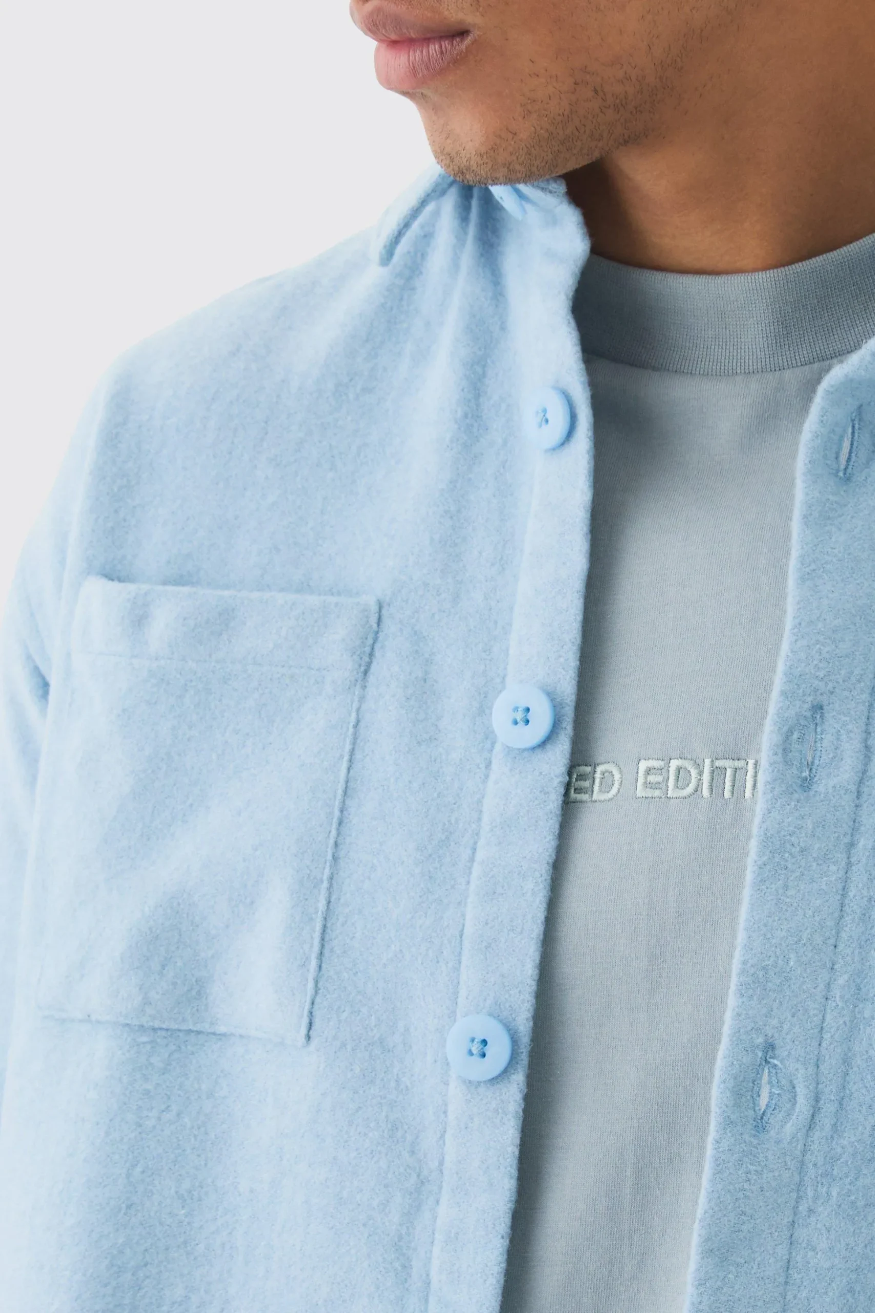 Oversized Brushed Overshirt | BoohooMAN UK