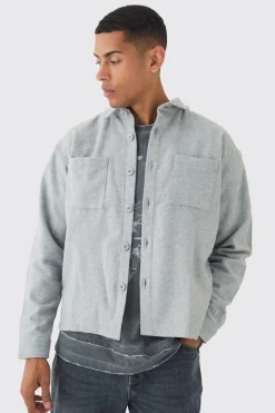 Oversized Brushed Overshirt | BoohooMAN UK