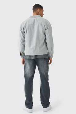 Oversized Brushed Overshirt | BoohooMAN UK