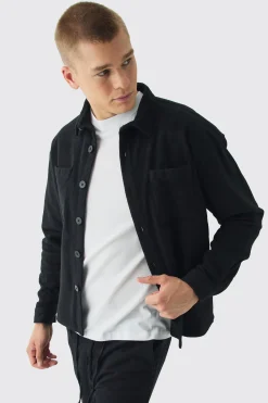 Oversized Brushed Overshirt | BoohooMAN UK