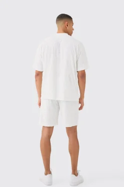 Oversized Burnout Towelling Jacquard T-shirt | BoohooMAN UK