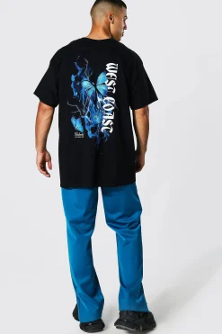 Oversized Butterfly Back Graphic T-shirt | BoohooMAN UK