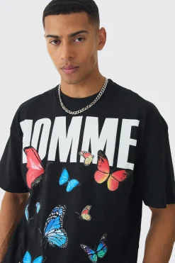 Oversized Butterfly Limited Edition Print T-shirt | BoohooMAN UK