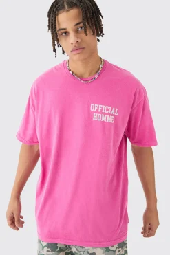 Oversized Butterfly Print Wash T-shirt | BoohooMAN UK