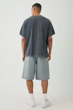 Oversized Butterfly Print Wash T-shirt | BoohooMAN UK