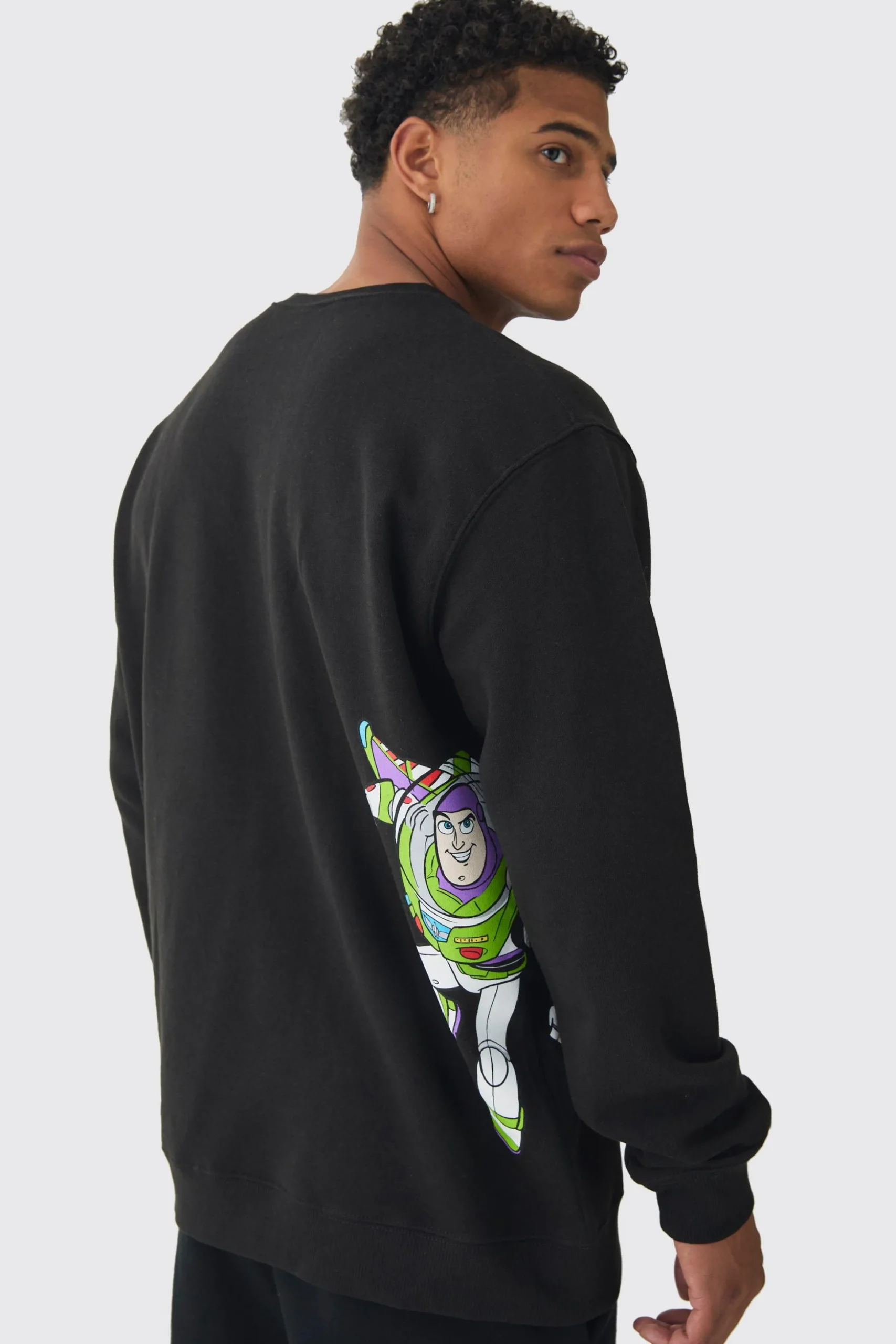 Oversized Buzz Lightyear Toy Story License Print Sweatshirt | BoohooMAN UK