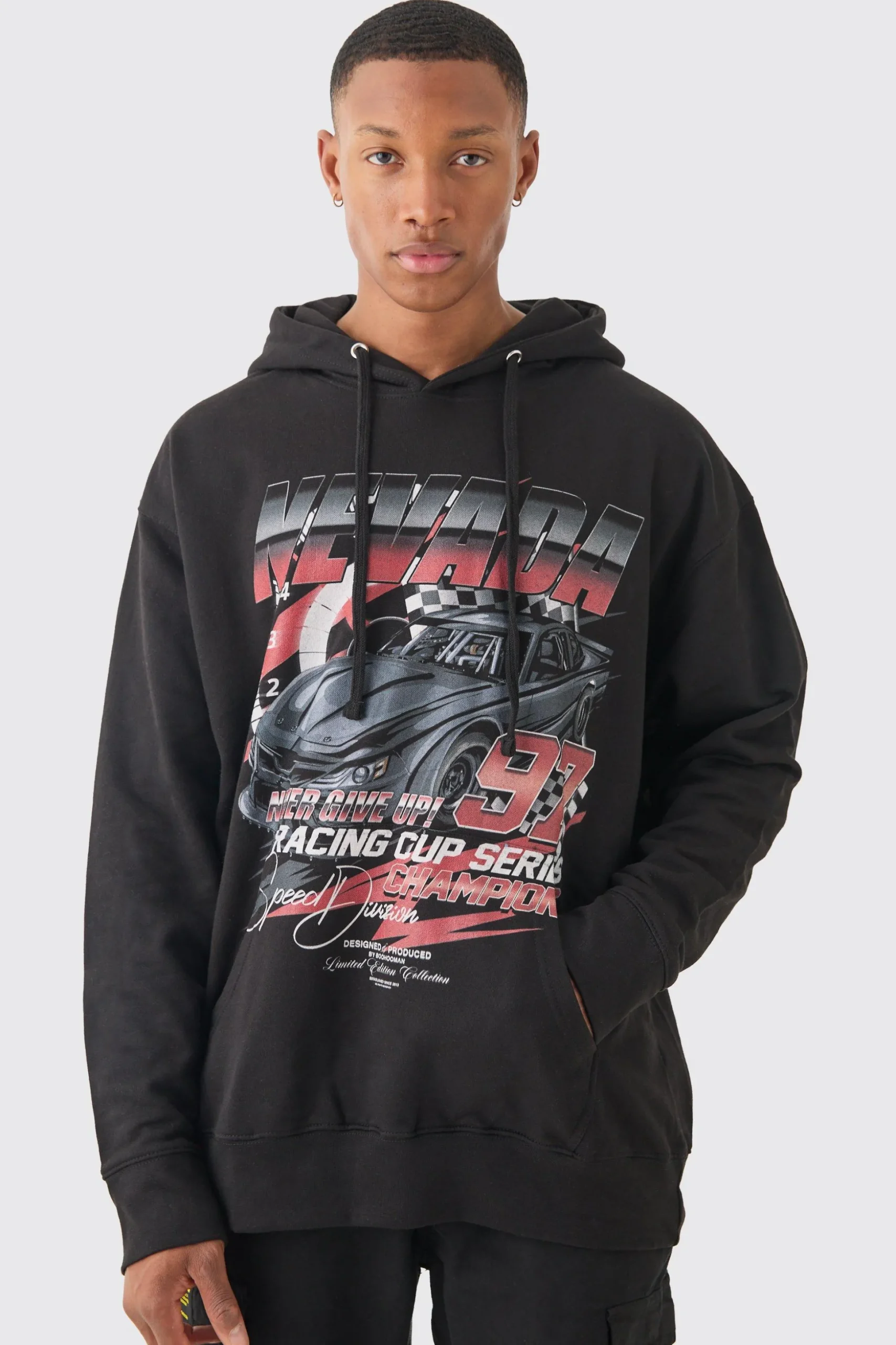 Oversized Car Graphic 97 Hoodie | BoohooMAN UK
