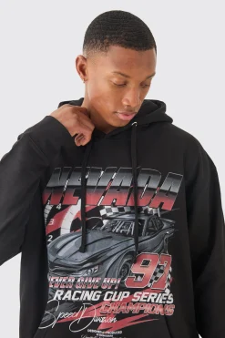 Oversized Car Graphic 97 Hoodie | BoohooMAN UK