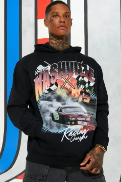 Oversized Car Graphic Hoodie | BoohooMAN UK
