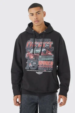 Oversized Car Graphic Hoodie | BoohooMAN UK