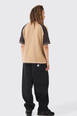 Oversized Carded Heavyweight Panelled Ofcl T-shirt | BoohooMAN UK