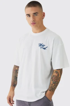 Oversized Cards Back Print T-Shirt | BoohooMAN UK