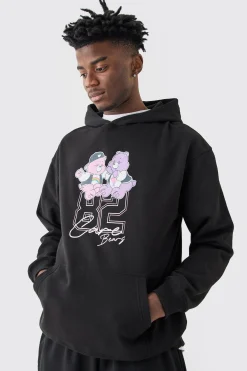 Oversized Care Bears Varsity License Hoodie | BoohooMAN UK
