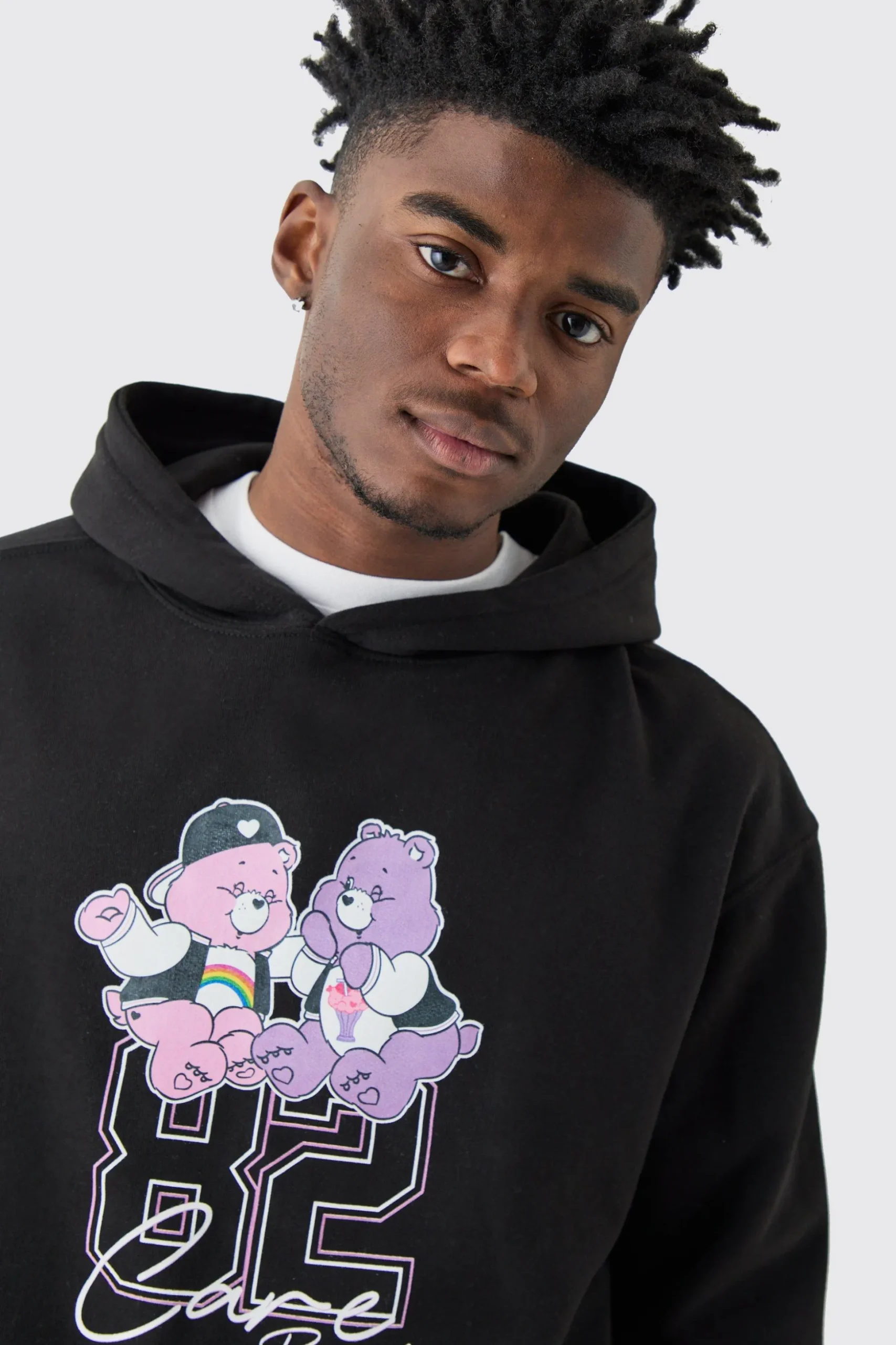 Oversized Care Bears Varsity License Hoodie | BoohooMAN UK