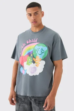 Oversized Care Bears Wash License T-shirt | BoohooMAN UK