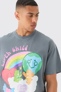 Oversized Care Bears Wash License T-shirt | BoohooMAN UK