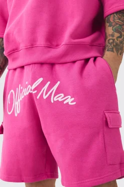 Oversized Cargo Pocket Half Sleeve Sweatshirt And Short Set | BoohooMAN UK