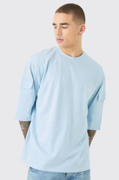 Oversized Cargo Pocket Half Sleeve T-shirt | BoohooMAN UK