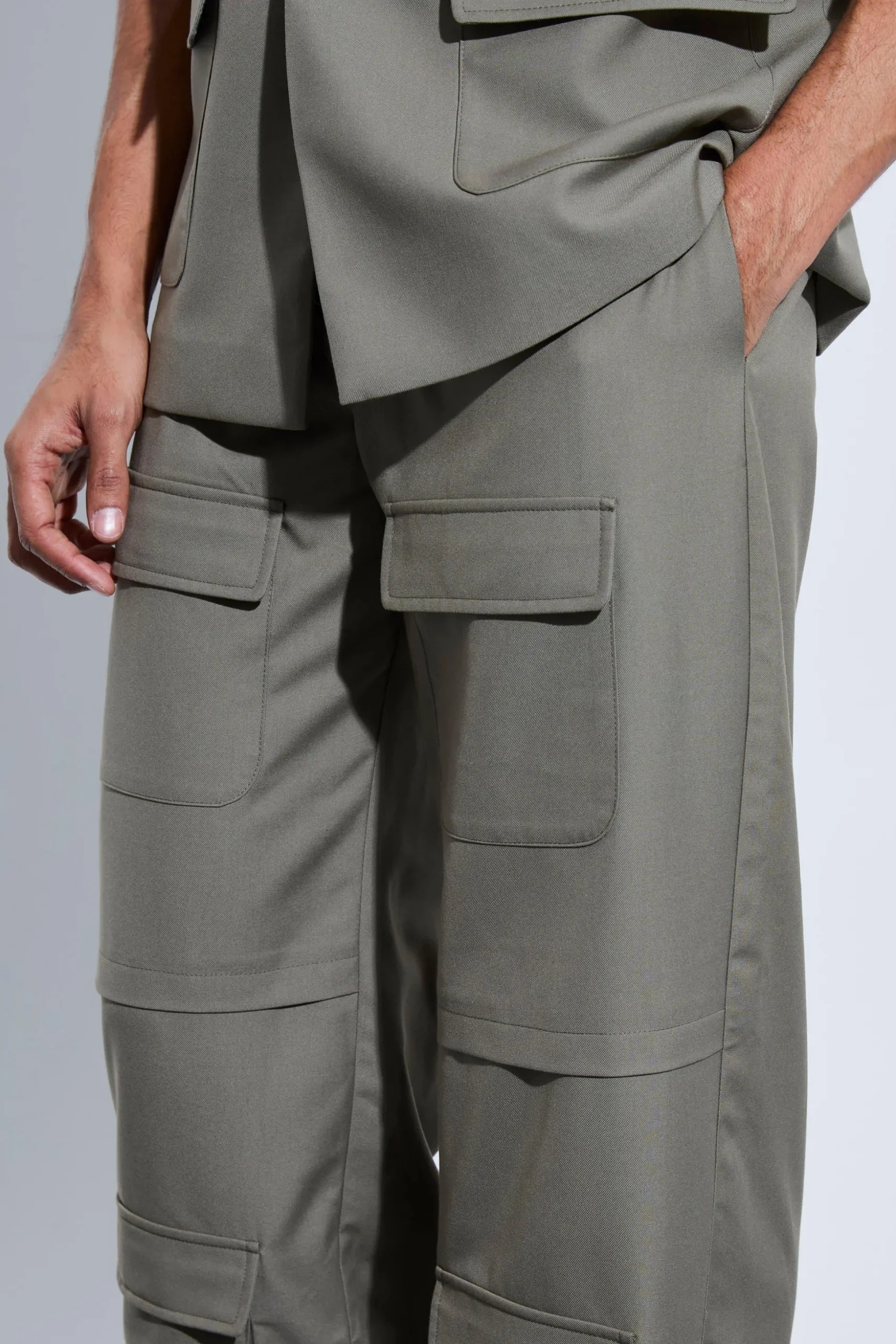 Oversized Cargo Sleeveless Suit | BoohooMAN UK