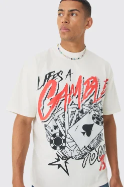 Oversized Casino Graphic T-shirt | BoohooMAN UK
