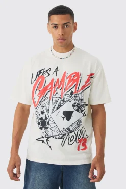 Oversized Casino Graphic T-shirt | BoohooMAN UK