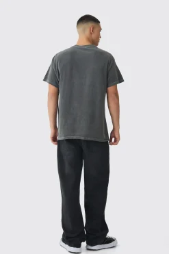 Oversized Casper Wash License Print T-Shirt | BoohooMAN UK