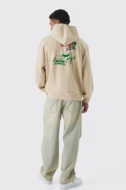 Oversized Castrol GTX Racing License Print Hoodie | BoohooMAN UK