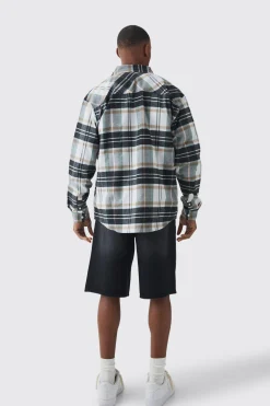 Oversized Check Shirt | BoohooMAN UK